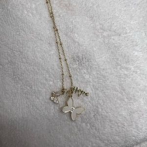 Gold plated over S25 Butterfly charm necklace